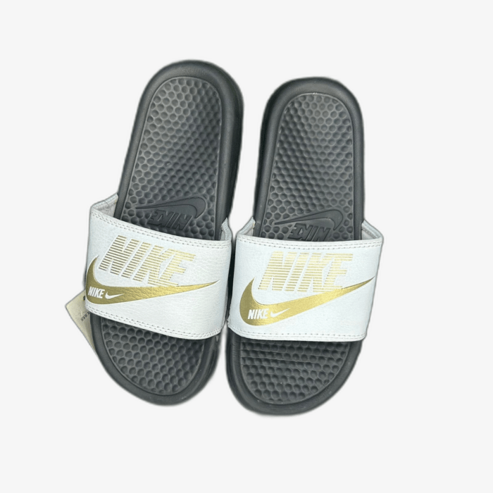 nike sliders white